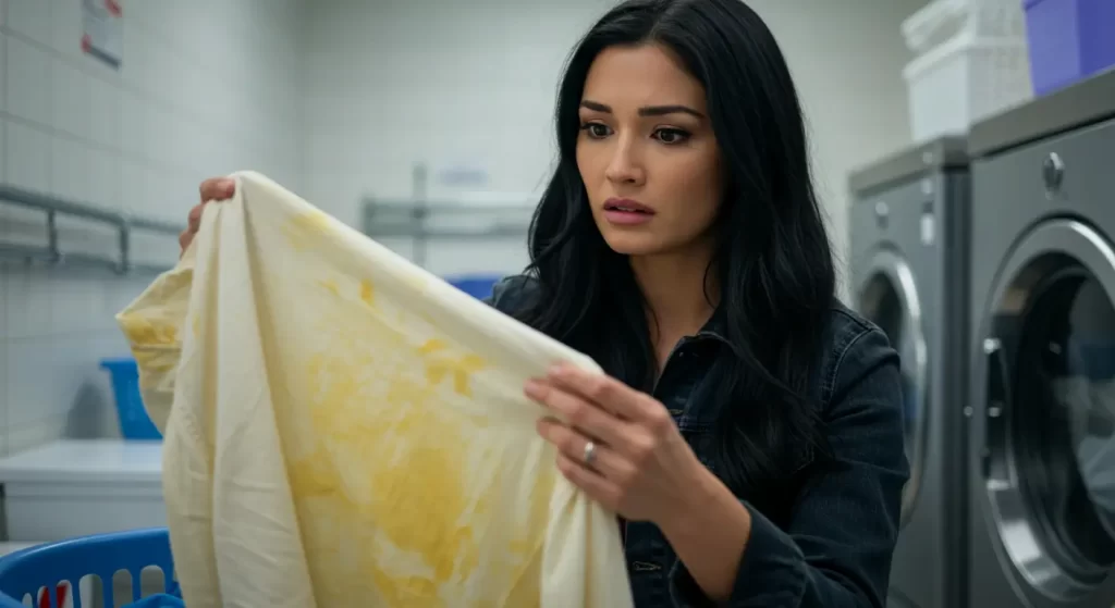 why do white clothes turn yellow