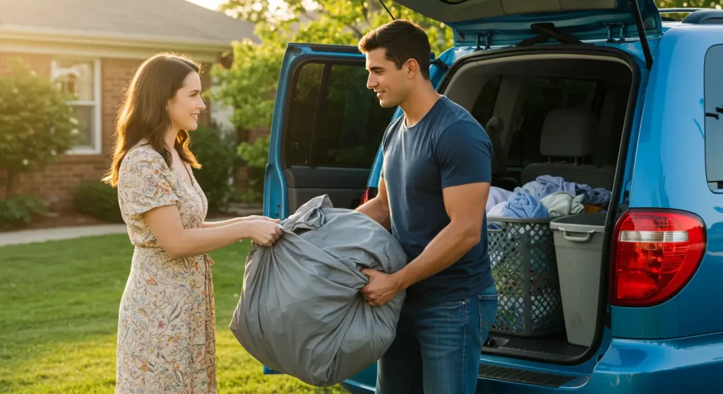 how pick and drop works with love2laundry